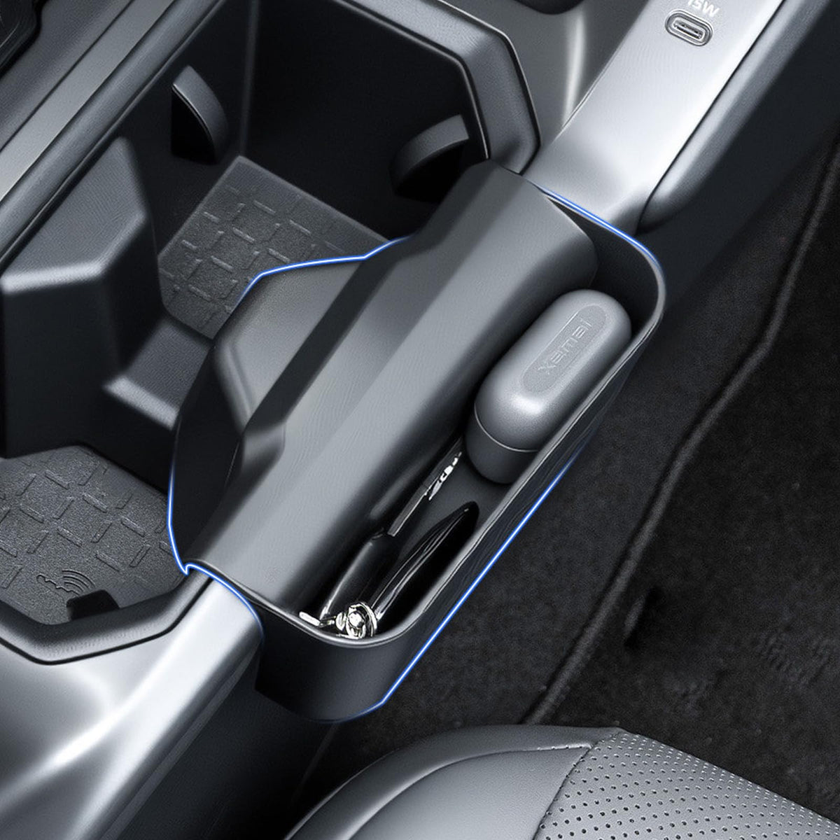 For 2026 Toyota RAV4 Center Console Passenger Glove Box Divider Organizer ABS Material Easy to Pick Up&Install, 6th Gen Hybrid&Plug-in Hybrid Interior Accessories