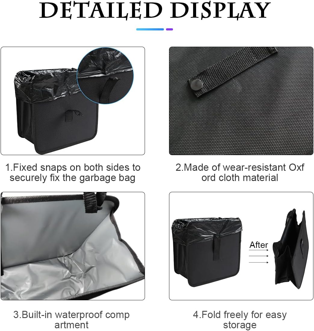Fekey&JF Foldable Waterproof Car Trash Can, Large