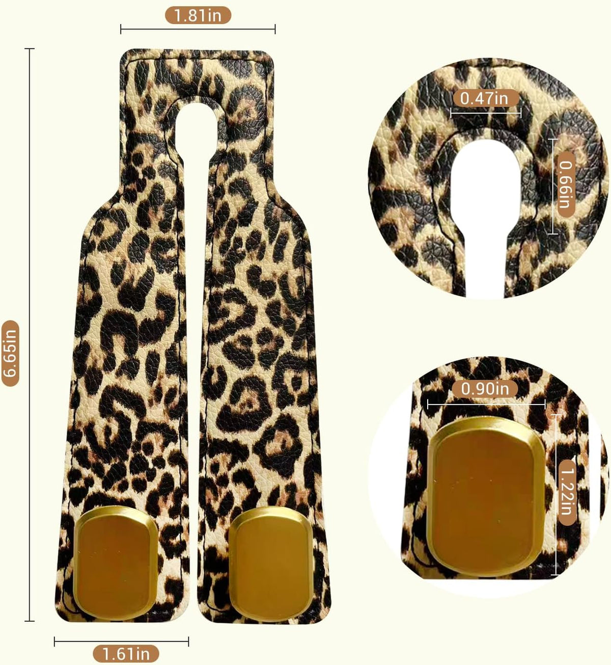 2 Pack Purse Hook for Car Headrest, Car Seat Back Storage Hook for Purses and Bags, Car Back Seat Headrest Purse Holder, Hanger Storage Organizer (Leopard)