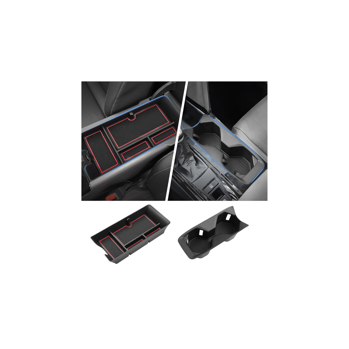 Autorder Center Console Organizer for 2022 2023 2024 2025 2026 Lexus NX NX 250/NX 350/NX 350h 450h+ Accessories Armrest Storage Box Secondary Insert Tray with Anti-Slip Mat