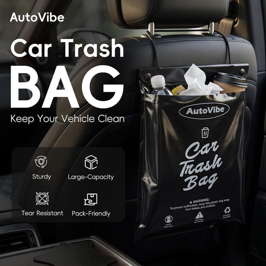 50 Count Hanging Recycled Disposable Car Trash Bags Pack-Friendly