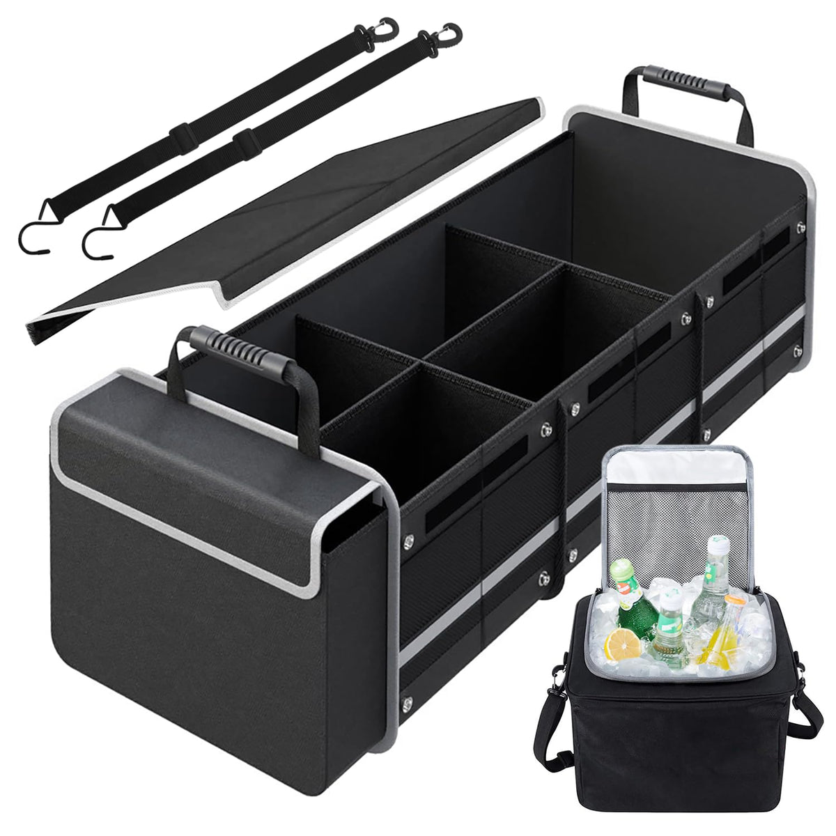 Car Trunk Organizer,Heavy Duty Collapsible 95 L Capacity Car Trunk Storage