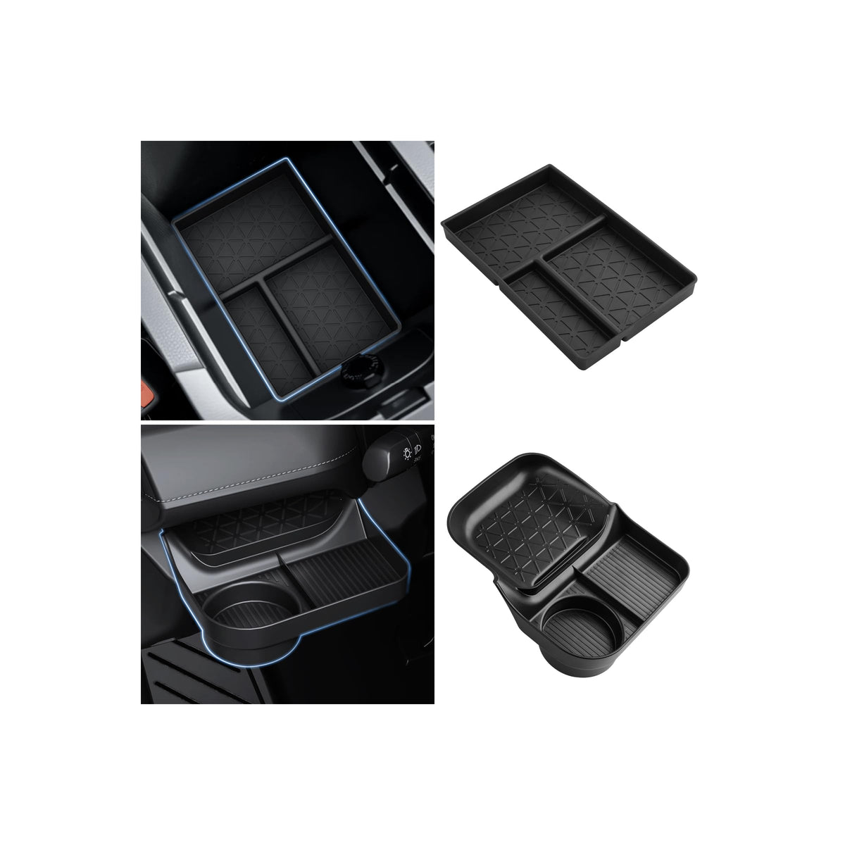 Autorder Center Console Organizer for 2022 2023 2024 2025 2026 Lexus NX NX 250/NX 350/NX 350h 450h+ Accessories Armrest Storage Box Secondary Insert Tray with Anti-Slip Mat