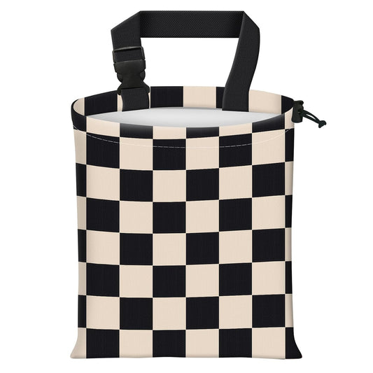 Car Trash Bag Large Hanging Can for Back of Seat, Cute Waterproof Car Garbage Bag for Vehicle, Travelling, Outdoor Cute Black Beige Plaid