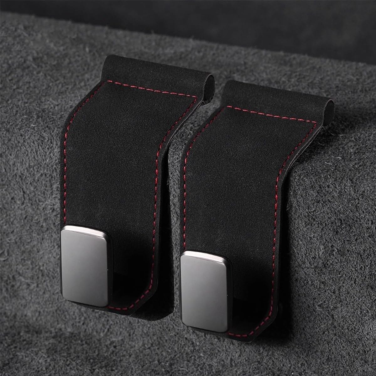 2PCS Car Co-Pilot Glove Box Organizer Hooks, Anti-Scratch Passenger Glovebox Storage Hangers, Universal Hanging Hook for Purses Bags Umbrellas (Black)
