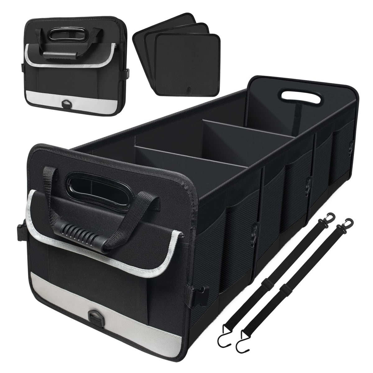 Car Trunk Organizer,Heavy Duty Collapsible 95 L Capacity Car Trunk Storage