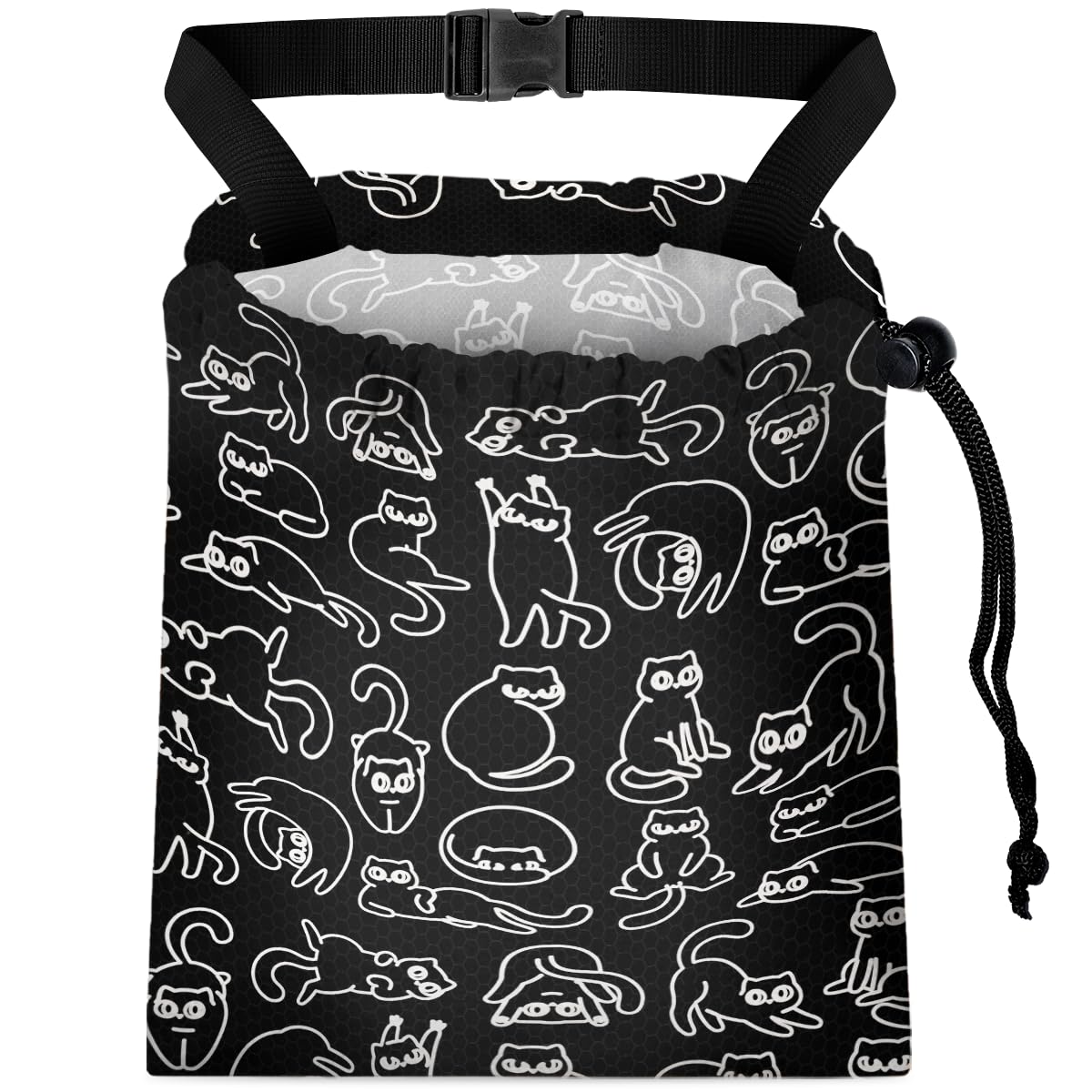 Car Trash Bag Hanging Back of Seat with Adjustable Snap Buckle Strap Cute Printed Drawstring Garbage Bags for Car-Boho Floral