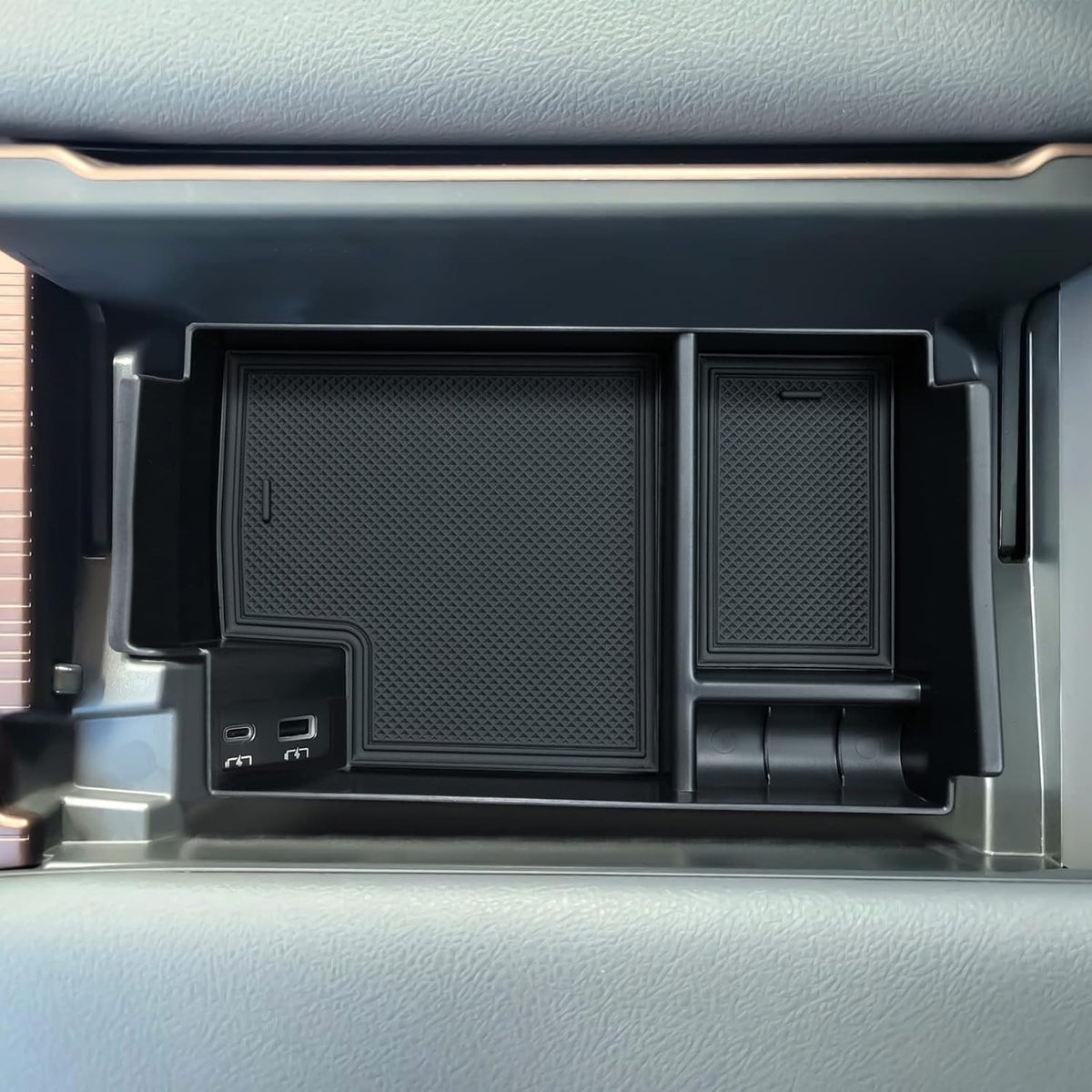 TOPINSTALL Center Console Tray for 2021-2026 Toyota Sienna, 2-Layer Space