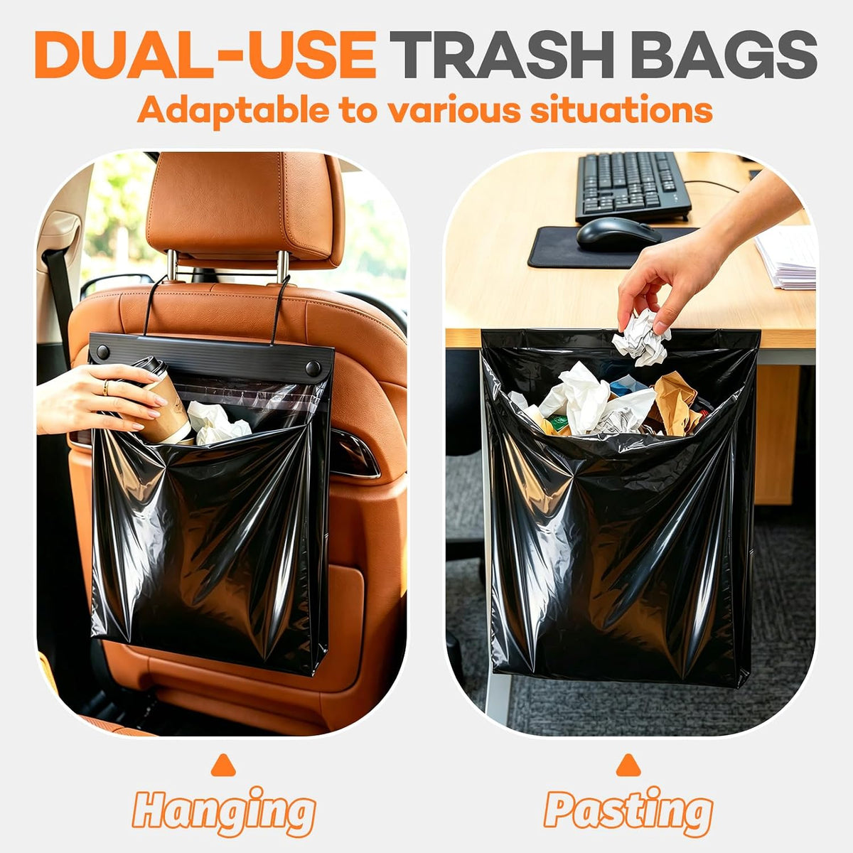 200 Pcs Hanging Car Trash Bags, Disposable Leak-proof Garbage Can for Car