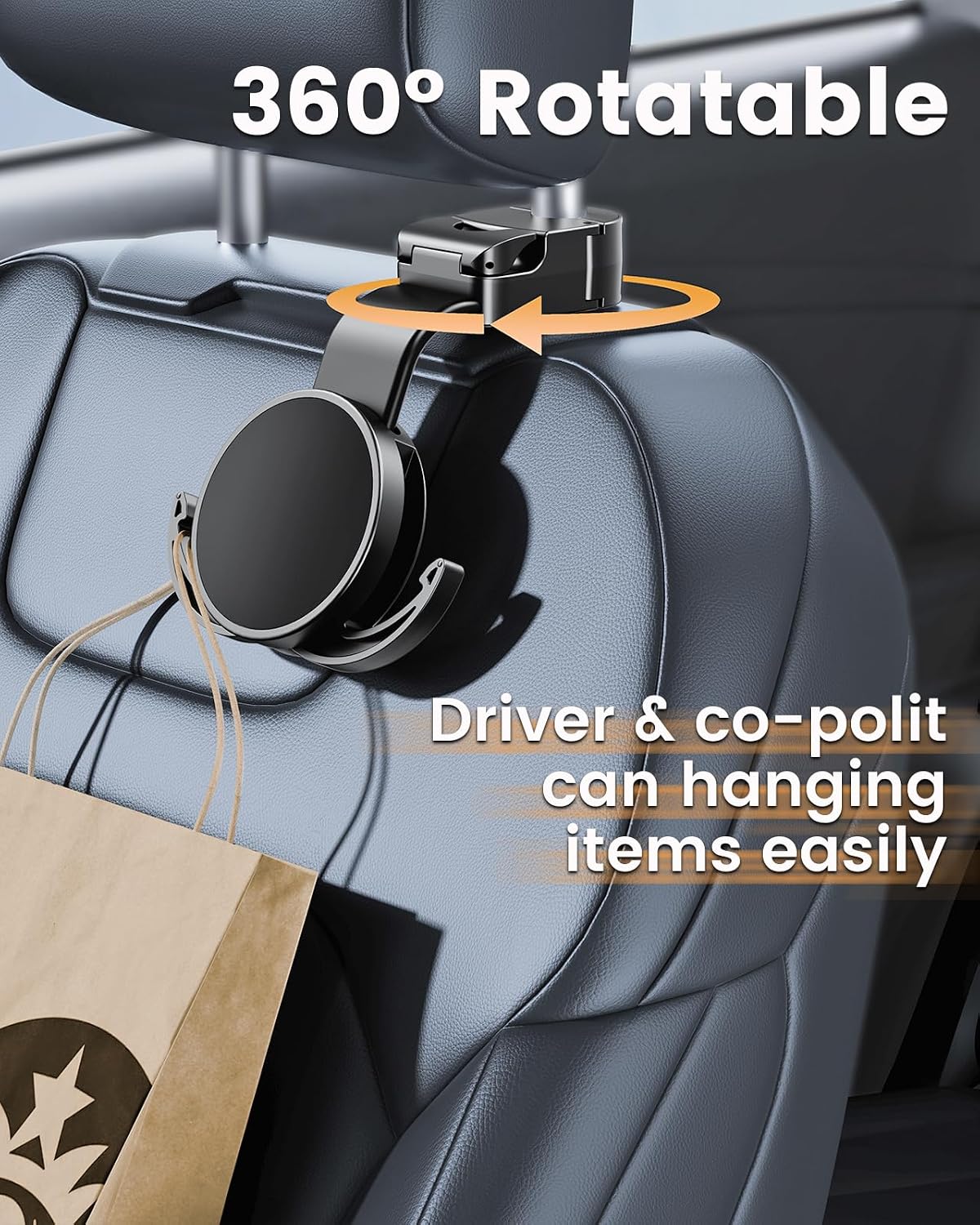 Magsafe Phone Holder for Backseat with 3 Hidden Storage Hooks