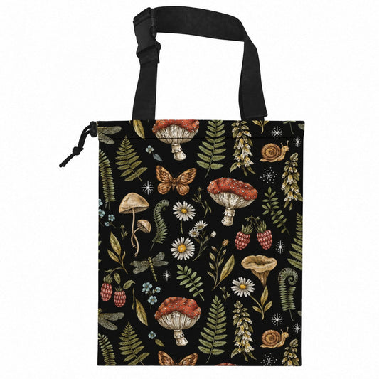 Dark Cottagecore Mushroom Car Garbage Bag Canvas Trash Can