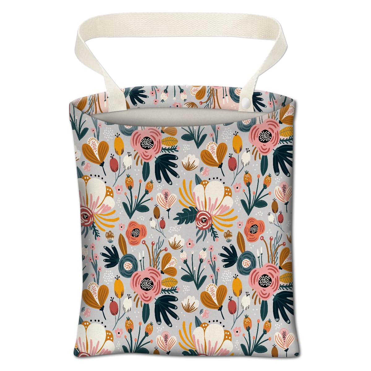 Car Trash Can, Cute Car Trash Bag, Hanging Car Organizer and Storage Bag, Trash Bin for Car Accessories, Vehicle, Travelling, Camping Cute Blue Flowers