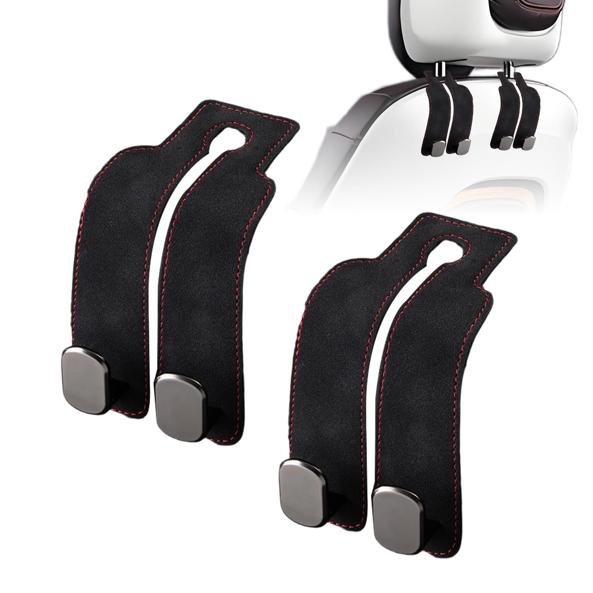 Car Purse Hook Purse Hook for Car Seats Headrest Car Seat Hooks,Heavy Duty Vehicle Organizer for Handbags, Groceries, Purses, Keep Car Tidy (Gray, 4 Pack)