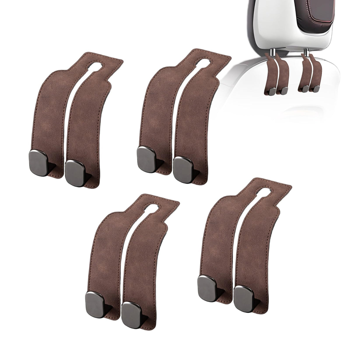 Car Purse Hook Purse Hook for Car Seats Headrest Car Seat Hooks,Heavy Duty Vehicle Organizer for Handbags, Groceries, Purses, Keep Car Tidy (Gray, 4 Pack)