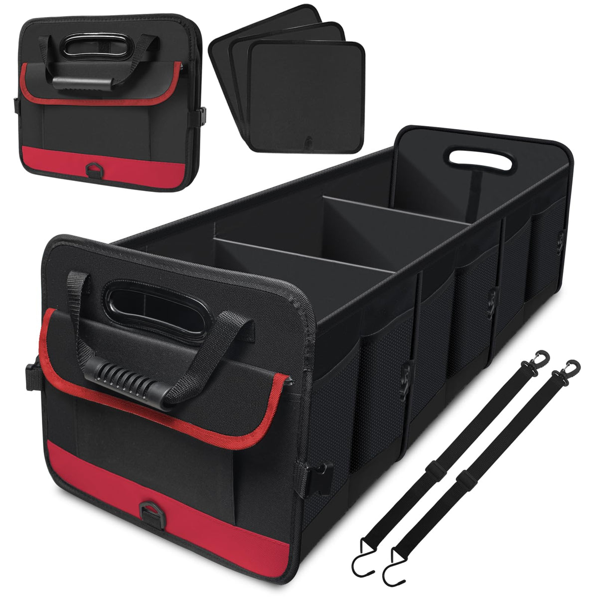 Car Trunk Organizer,Heavy Duty Collapsible 95 L Capacity Car Trunk Storage