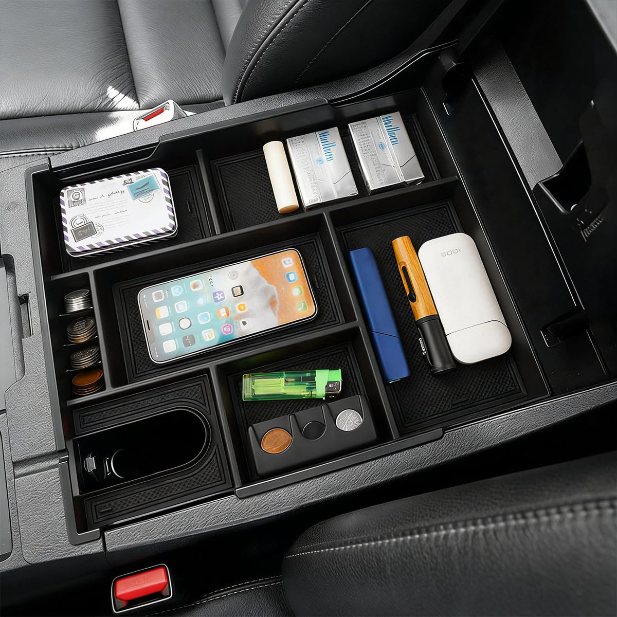 Autorder Center Console Organizer for 2022 2023 2024 2025 2026 Lexus NX NX 250/NX 350/NX 350h 450h+ Accessories Armrest Storage Box Secondary Insert Tray with Anti-Slip Mat