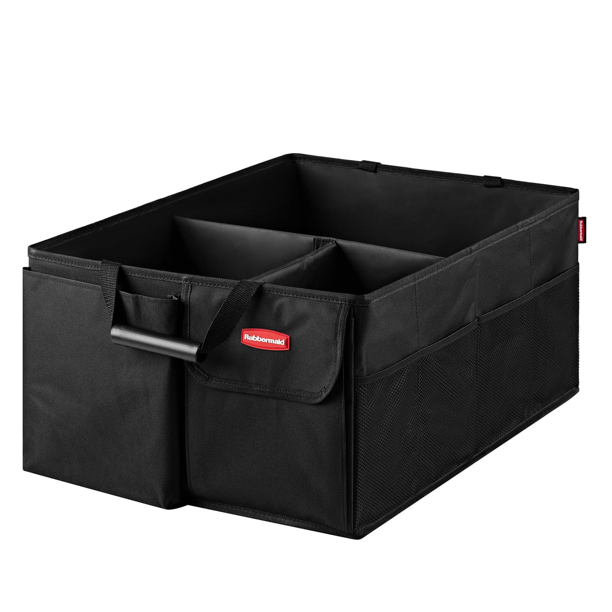 Rubbermaid Car Organizer, Collapsible Trunk Organizer, Multi-Compartment Car Storage Organization for Car Accessories, 3 Compartments With Cover, 23.23"*12.99"*11.81"