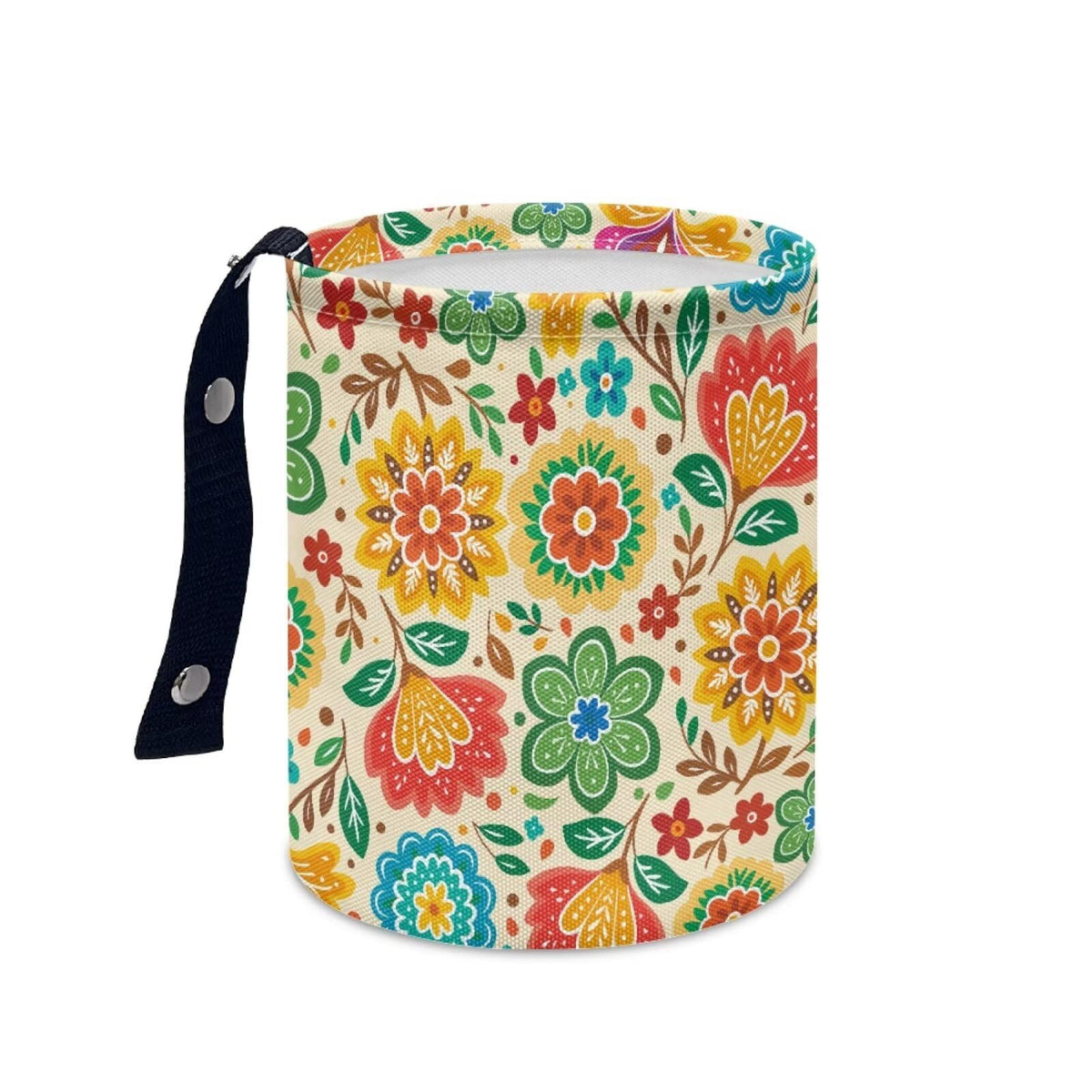 Boho Flowers Car Trash Can Waterproof Auto Vehicle Garbage Organizer Bag Hanging Car Waste Basket Holder for Front Seat Back, Seat, Floor, Headrest