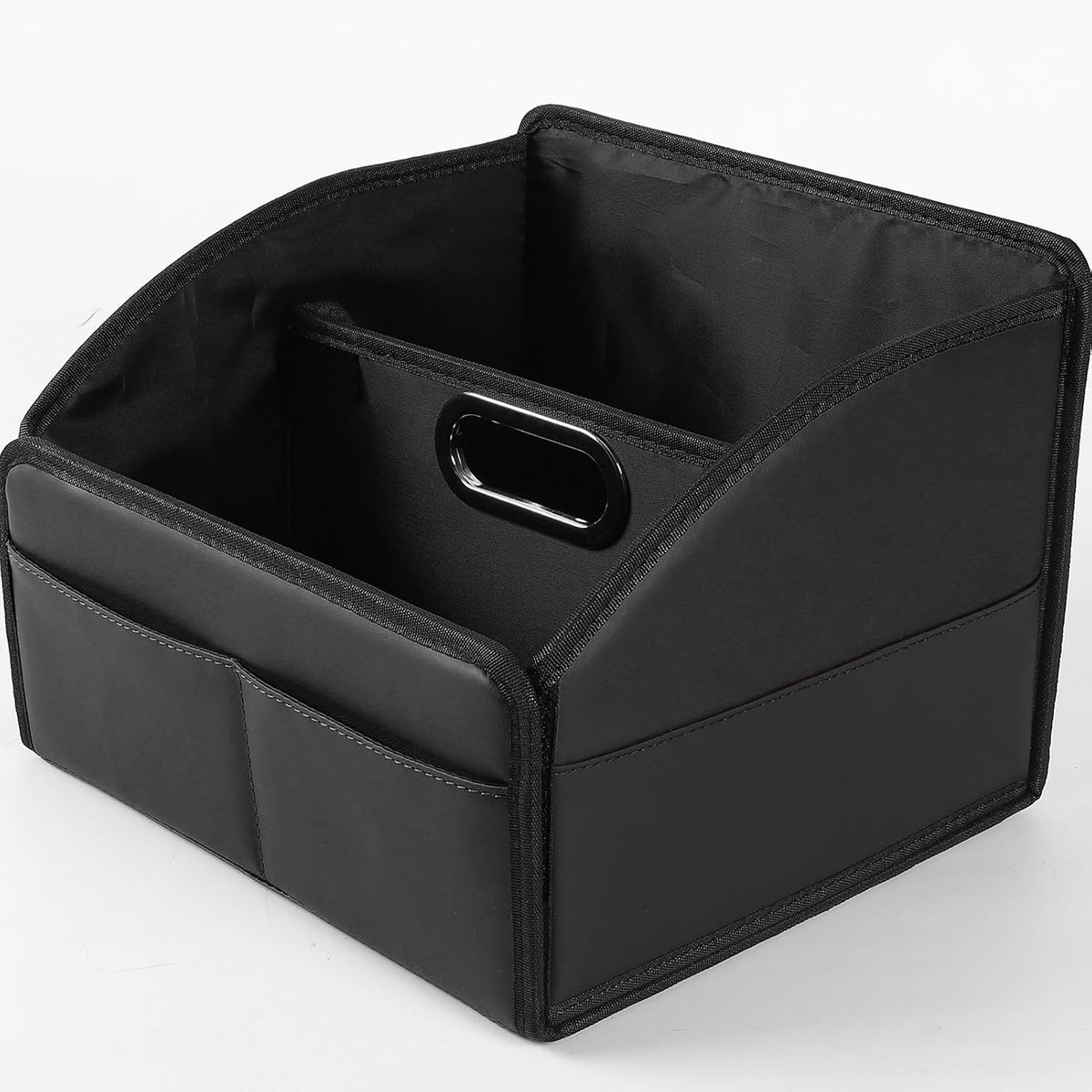 Car Storage Organizer, Leather Front & Back Seat Caddy Black
