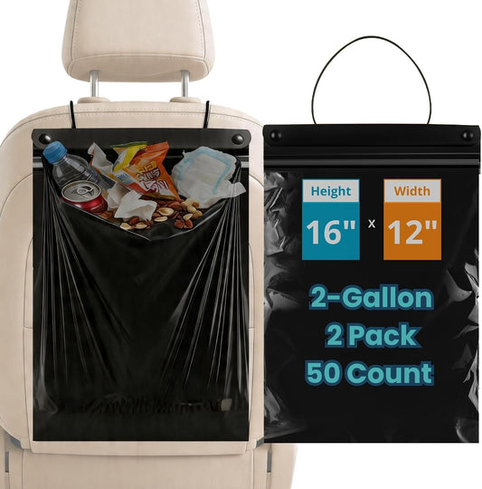 100 Count Recycled PE Disposable Car Trash Bags