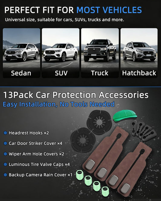 Car Headrest Hooks Holds,Universal Leather Car Purse Hook Kit (13 Pack)