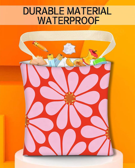 Car Trash Can, Durable Hanging Car Trash Garbage Bag, Cute Automotive Garbage Cans Organizer, Cute Pink Red Flower