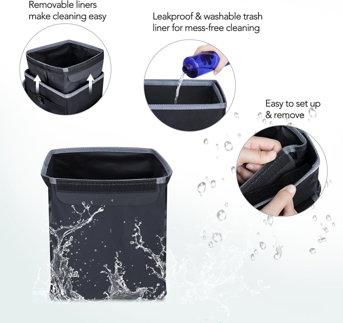 Farasla All-in-One Car Trash Can, Garbage Bag for Car