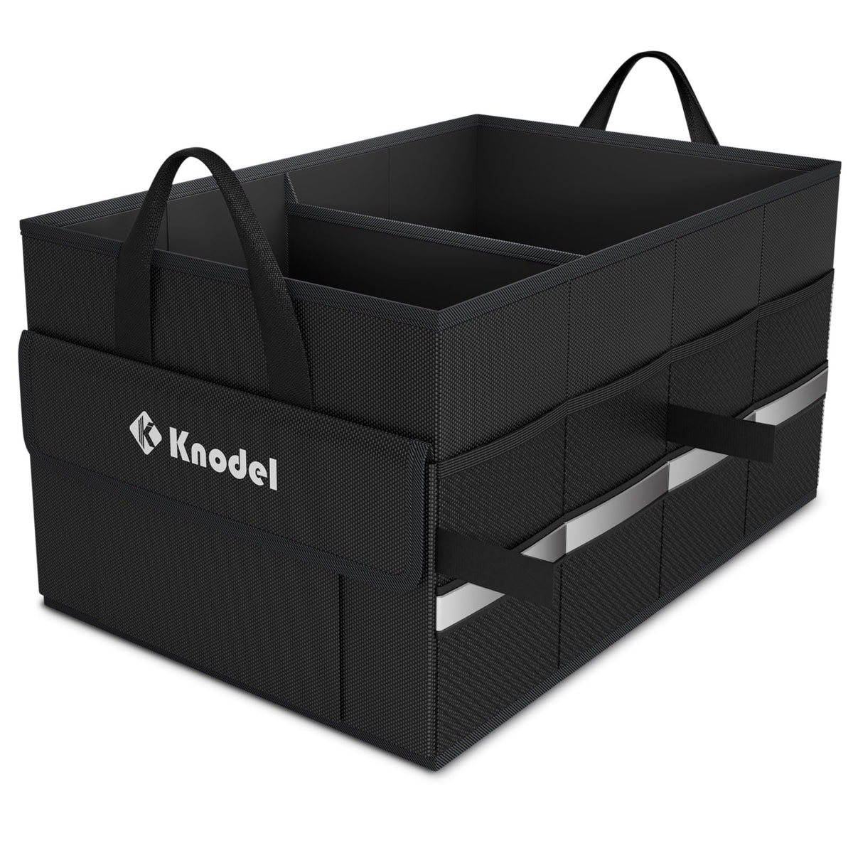 K KNODEL Trunk Organizer with Lid for Car, SUV, and Truck (Medium, Black)