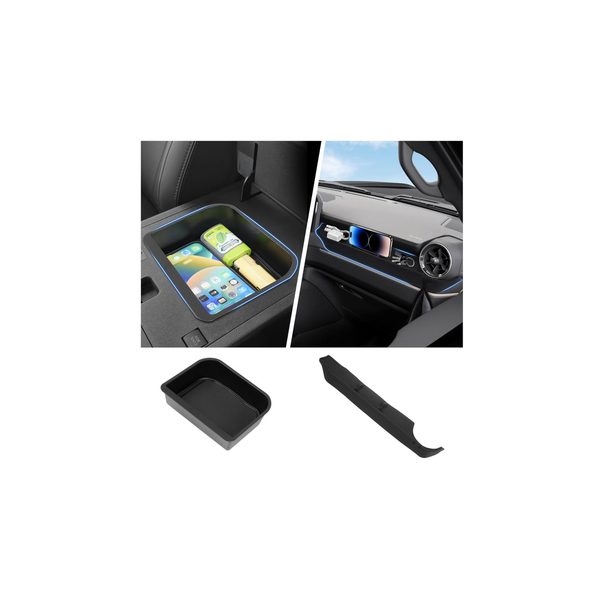 Autorder Center Console Organizer for 2022 2023 2024 2025 2026 Lexus NX NX 250/NX 350/NX 350h 450h+ Accessories Armrest Storage Box Secondary Insert Tray with Anti-Slip Mat