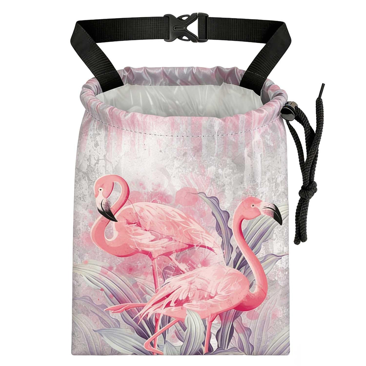 Black Flower Car Trash Bag - Waterproof Car Trash Bag Hanging Leakproof Car Garbage Bag - Washable Reusable Trash Bag for Car Interior Hanging Organizer Storage Vehicle Travelling Camping