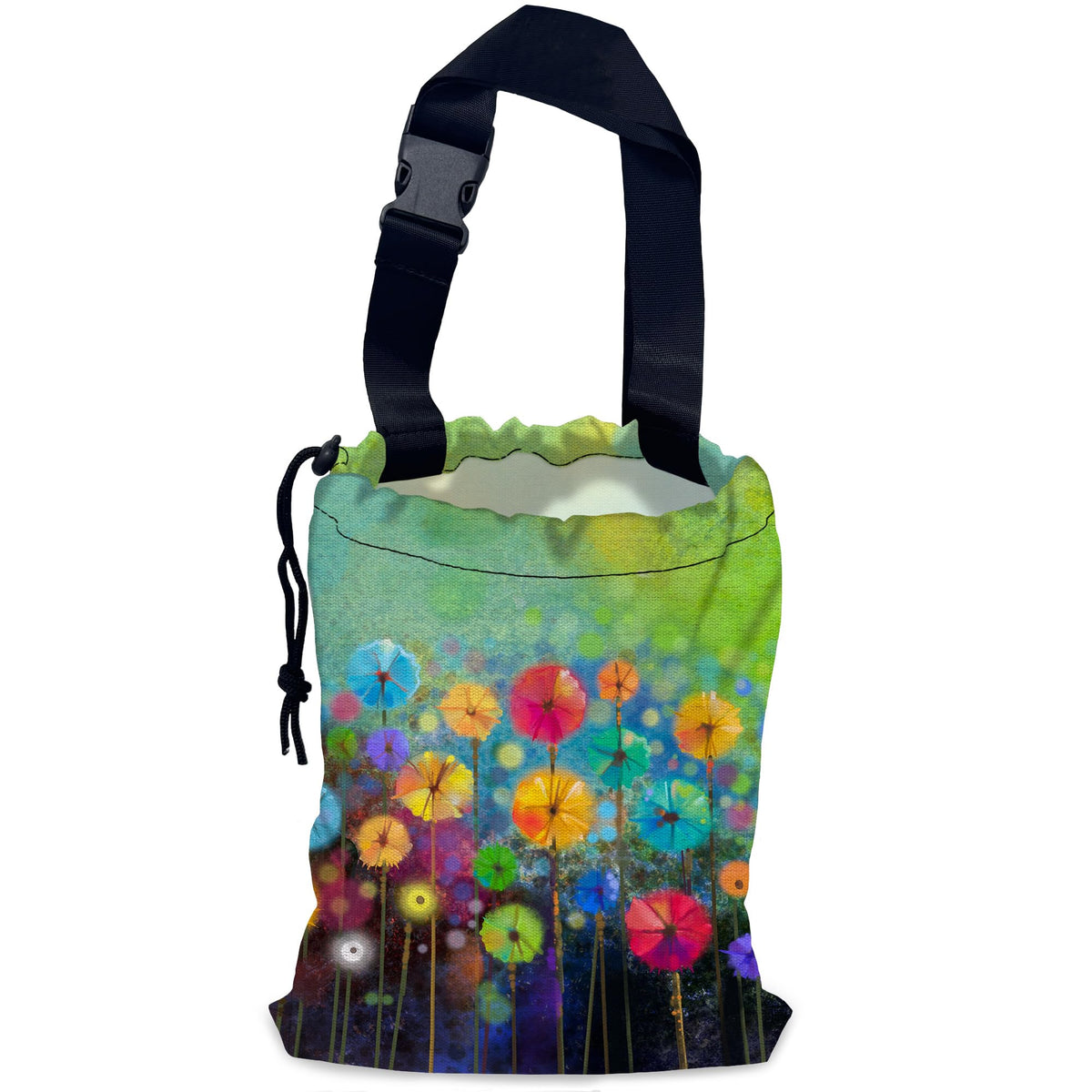 Colorful Stars Car Trash Bag,Neon Stars Hanging Drawstring Car Garbage Bag,Waterproof Canvas Car Back Seat Organizer with Adjustable Buckle,for Vehicles,SUVs,Camping,Road Trips