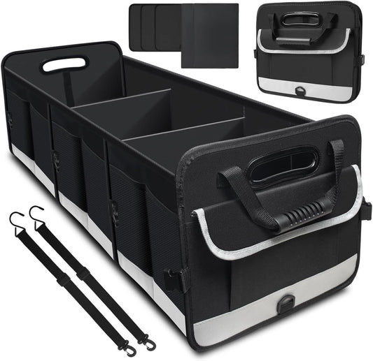 AOPHY Trunk Organizer - 95L Extra Large Capacity SUV Cargo Storage, Collapsible Waterproof Design with Non-Slip Bottom & Retractable Straps, Car Organizers for SUV, Truck, Sedan