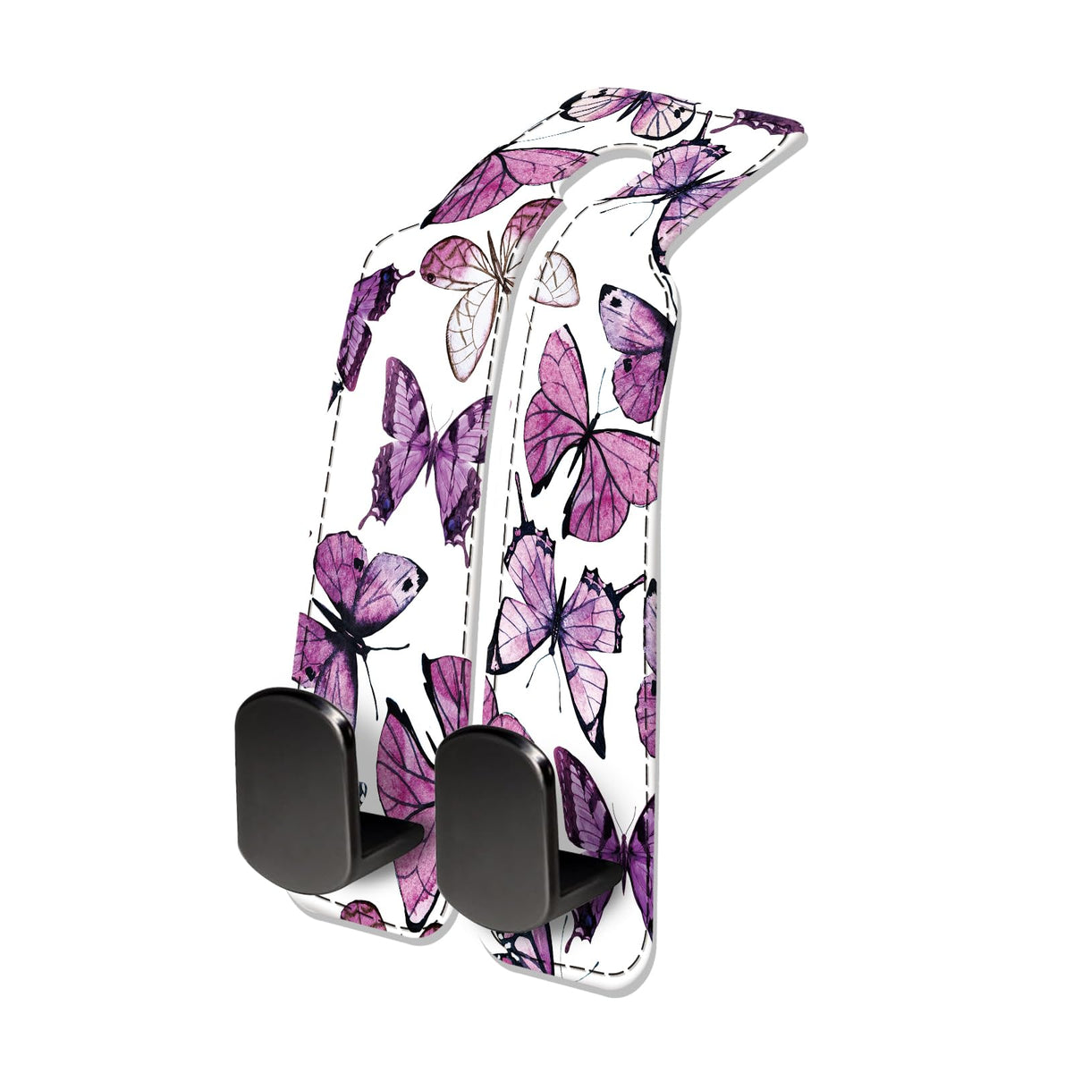 Car Seat Headrest Hook, Universal Leather Cute Hanger Holder Hook, Storage Organizer Interior Accessories for Purse Bags Handbag Cute Retro Flower Skulls