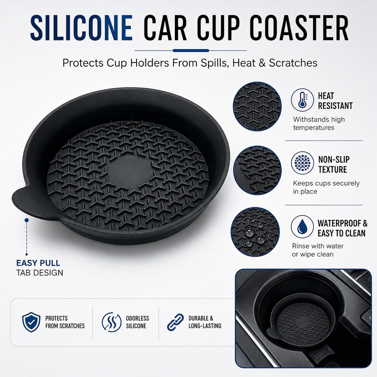 2 Pack Car Seat Gap Filler with Cup Holder – Anti-Drop Design