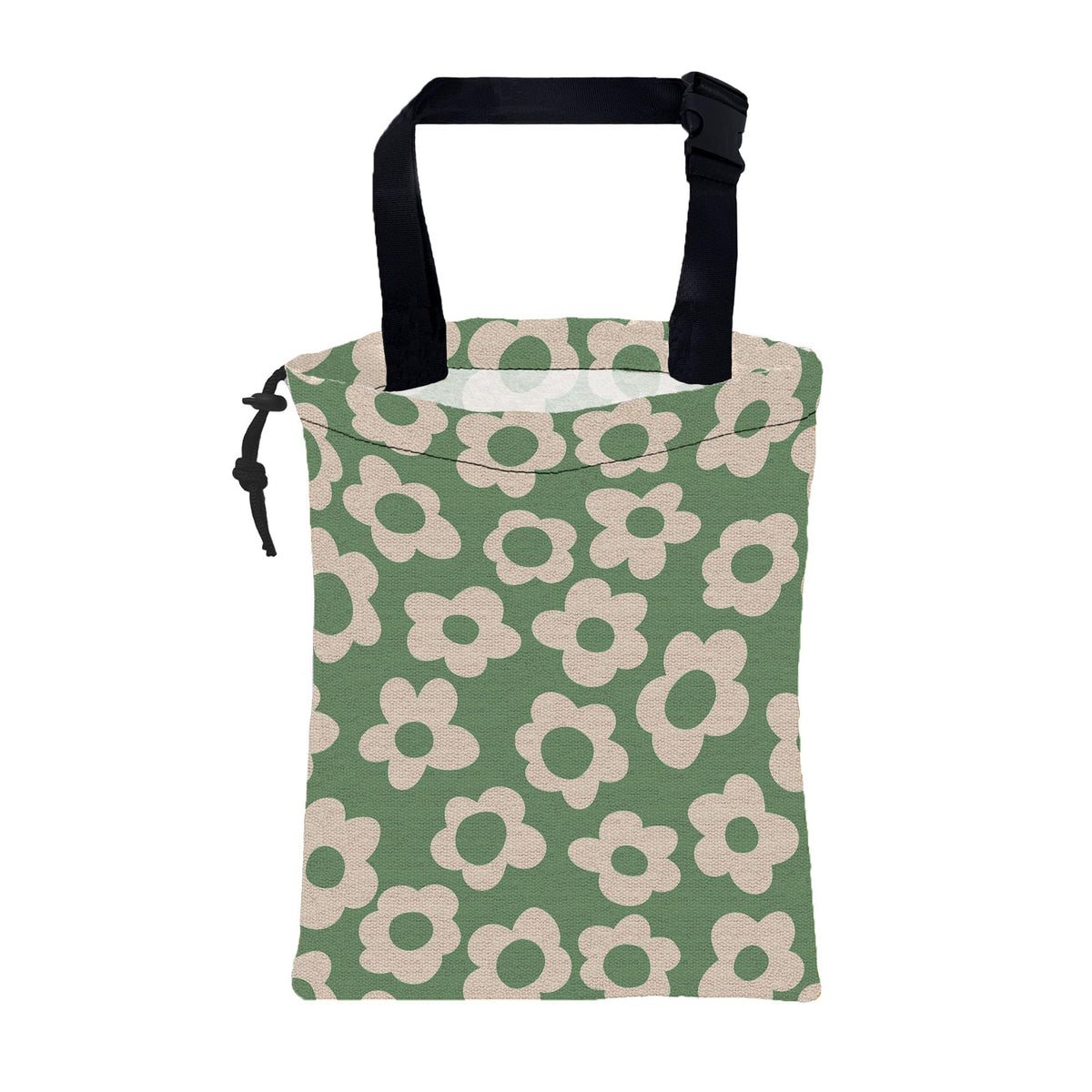 Car Garbage Bag Vintage Groovy 70s Floral Drawstring Car Trash Bag Hanging for Back Seat with Adjustable Buckle Canvas Vehicle Trash Can Easy-to-Install
