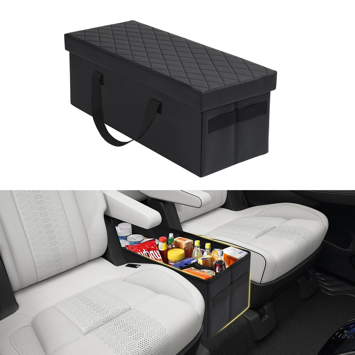 Mixsuper Liner Car Seat Organizer for 2015-2020 Chevy Tahoe/GMC Yukon, Console Organizer Backseat Box for Chevy Tahoe, Dog Box Storage Bin Supplies Travel Accessories