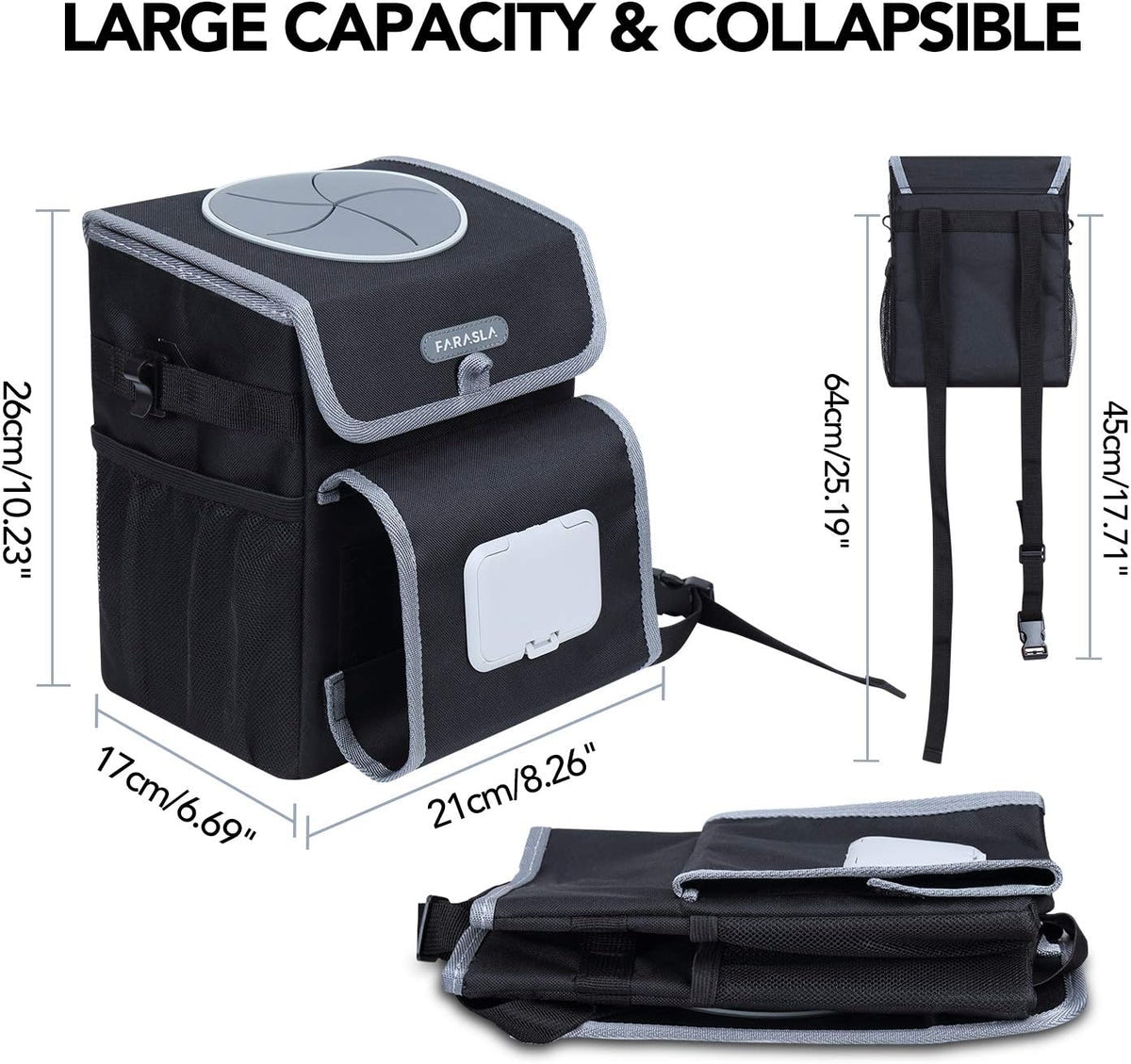 Farasla All-in-One Car Trash Can, Garbage Bag for Car