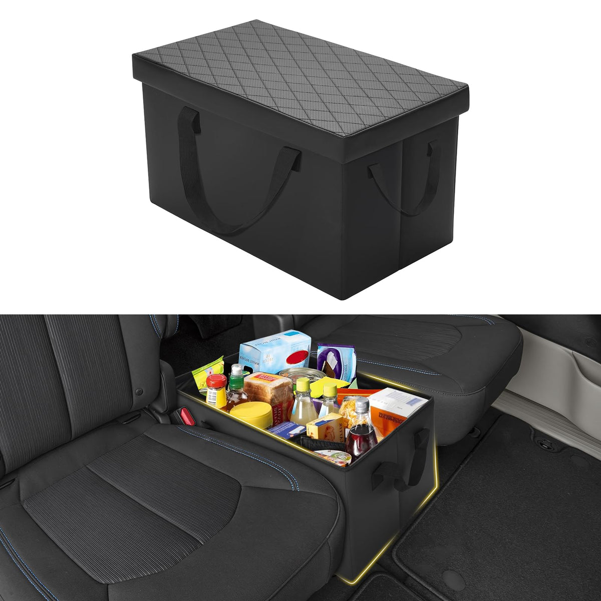 Mixsuper Liner Car Seat Organizer for 2015-2020 Chevy Tahoe/GMC Yukon, Console Organizer Backseat Box for Chevy Tahoe, Dog Box Storage Bin Supplies Travel Accessories