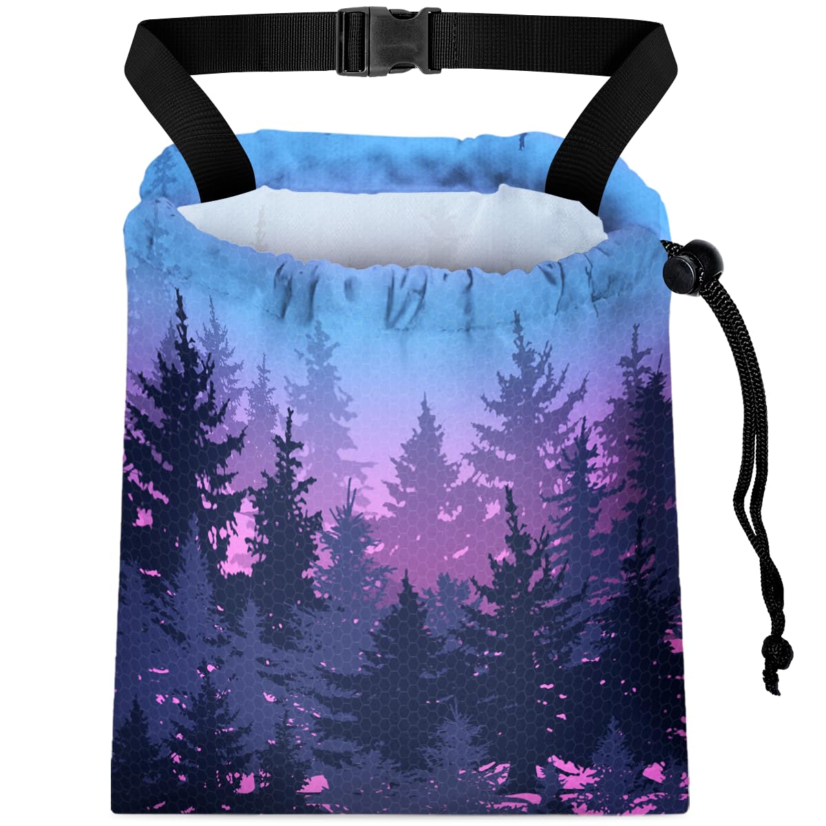 Car Trash Bag Hanging Back of Seat with Adjustable Snap Buckle Strap Cute Printed Drawstring Garbage Bags for Car-Boho Floral