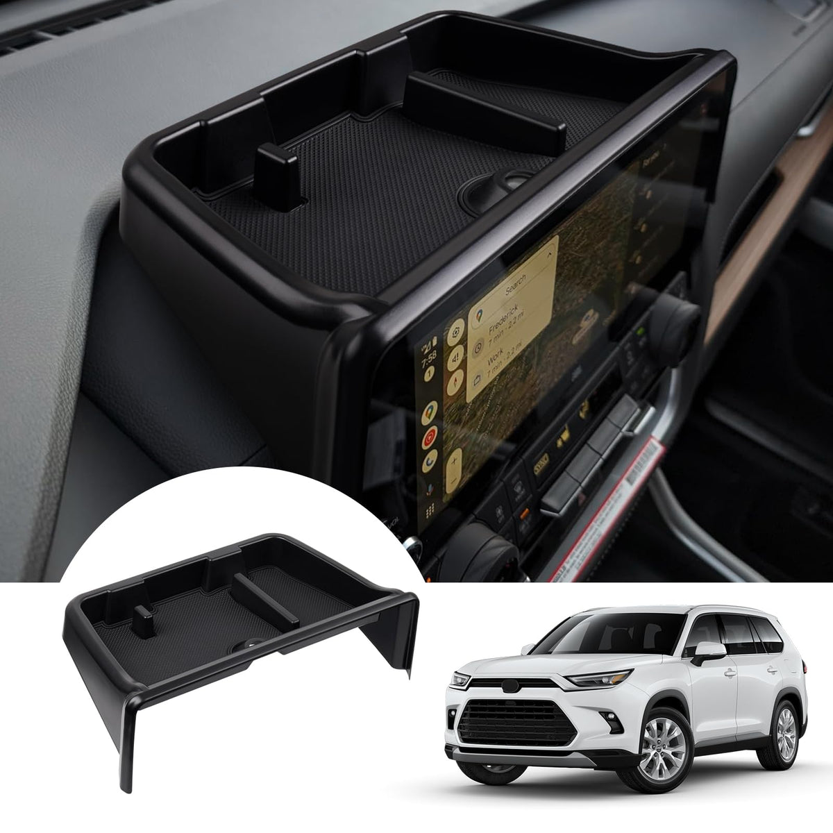 Autorder Center Console Organizer for 2022 2023 2024 2025 2026 Lexus NX NX 250/NX 350/NX 350h 450h+ Accessories Armrest Storage Box Secondary Insert Tray with Anti-Slip Mat