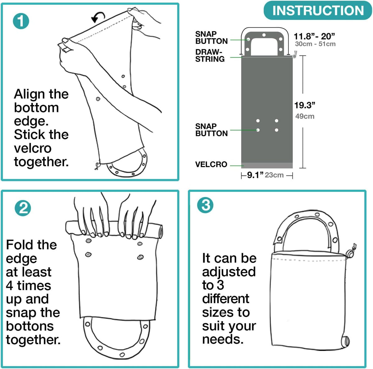Waterproof Car Trash Bag Reusable Portable Garbage Can with Drawstring Top Adjustable Hanging Strap Leakproof & Washable for Cars SUVs & Trucks (White Cats)