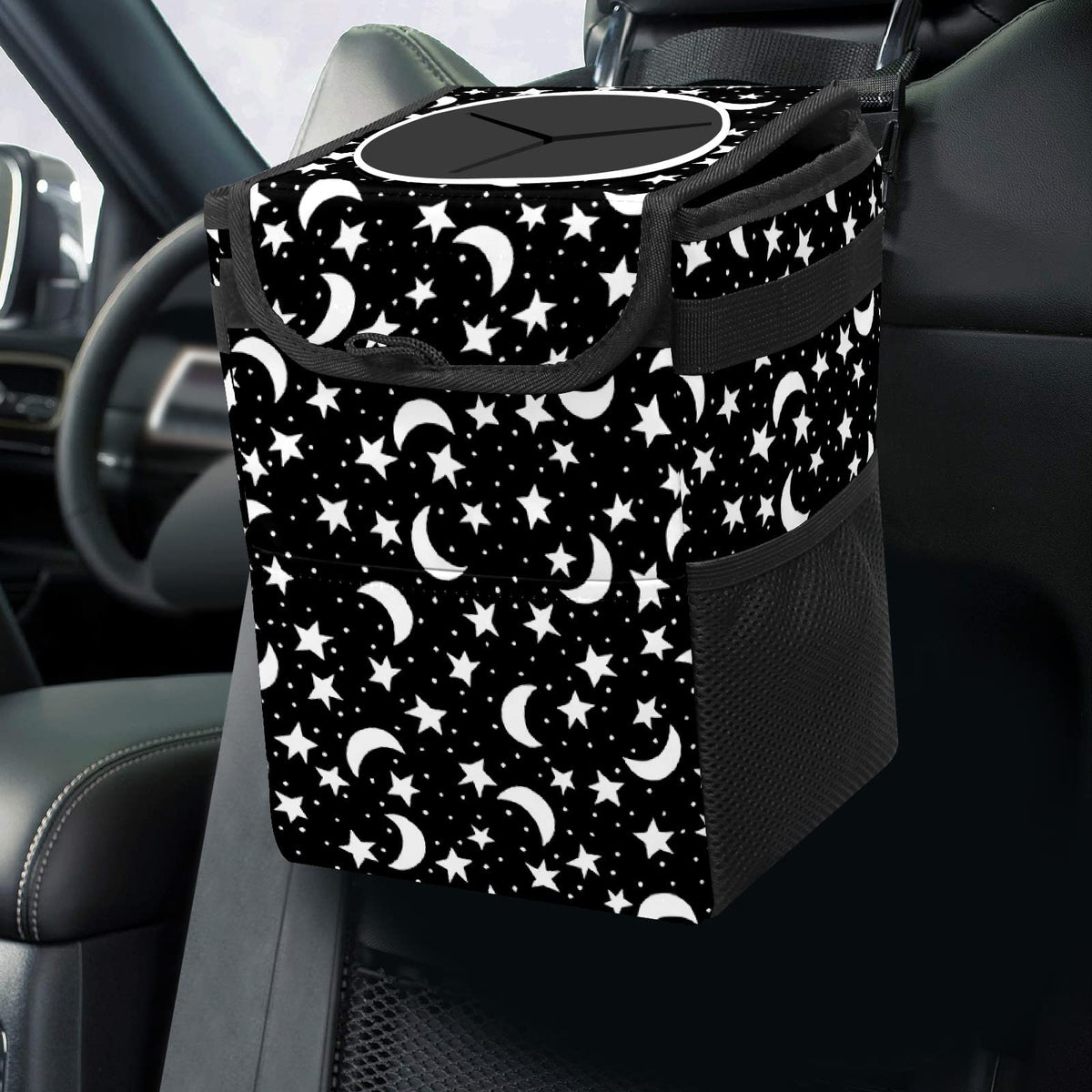 Colorful Sea Turtle Animal Car Trash Can with Lid Collapsible Reusable Waterproof Automotive Garbage Can,Car Organizer