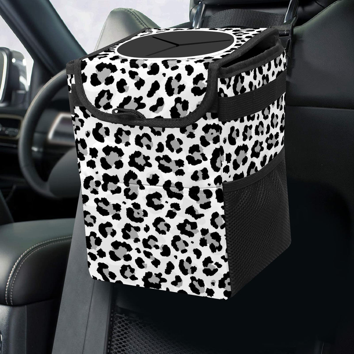 Colorful Sea Turtle Animal Car Trash Can with Lid Collapsible Reusable Waterproof Automotive Garbage Can,Car Organizer