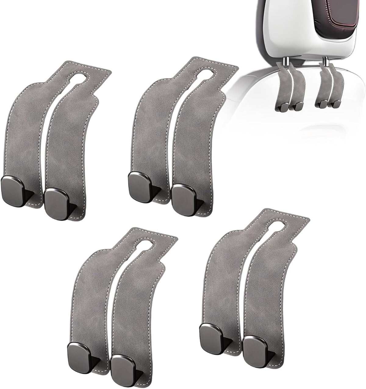 Car Purse Hook Purse Hook for Car Seats Headrest Car Seat Hooks,Heavy Duty Vehicle Organizer for Handbags, Groceries, Purses, Keep Car Tidy (Gray, 4 Pack)