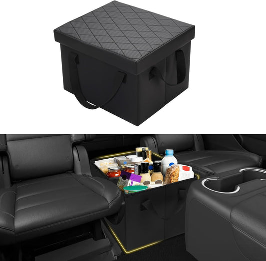 Mixsuper Liner Car Seat Organizer for 2015-2020 Chevy Tahoe/GMC Yukon, Console Organizer Backseat Box for Chevy Tahoe, Dog Box Storage Bin Supplies Travel Accessories