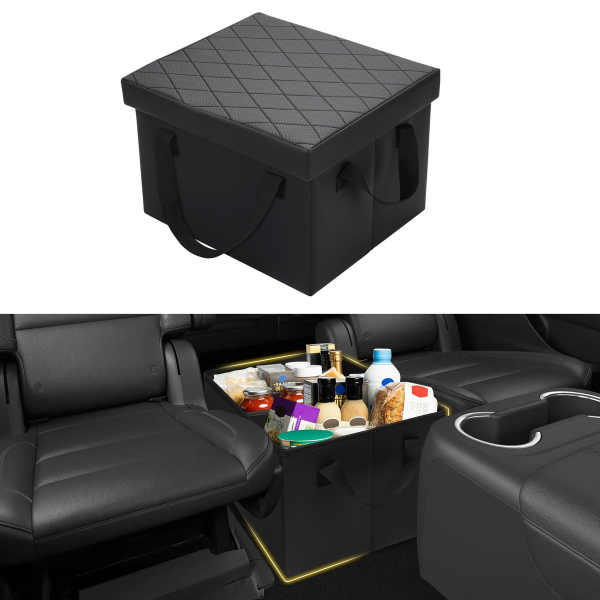 Mixsuper Liner Car Seat Organizer for 2015-2020 Chevy Tahoe/GMC Yukon, Console Organizer Backseat Box for Chevy Tahoe, Dog Box Storage Bin Supplies Travel Accessories