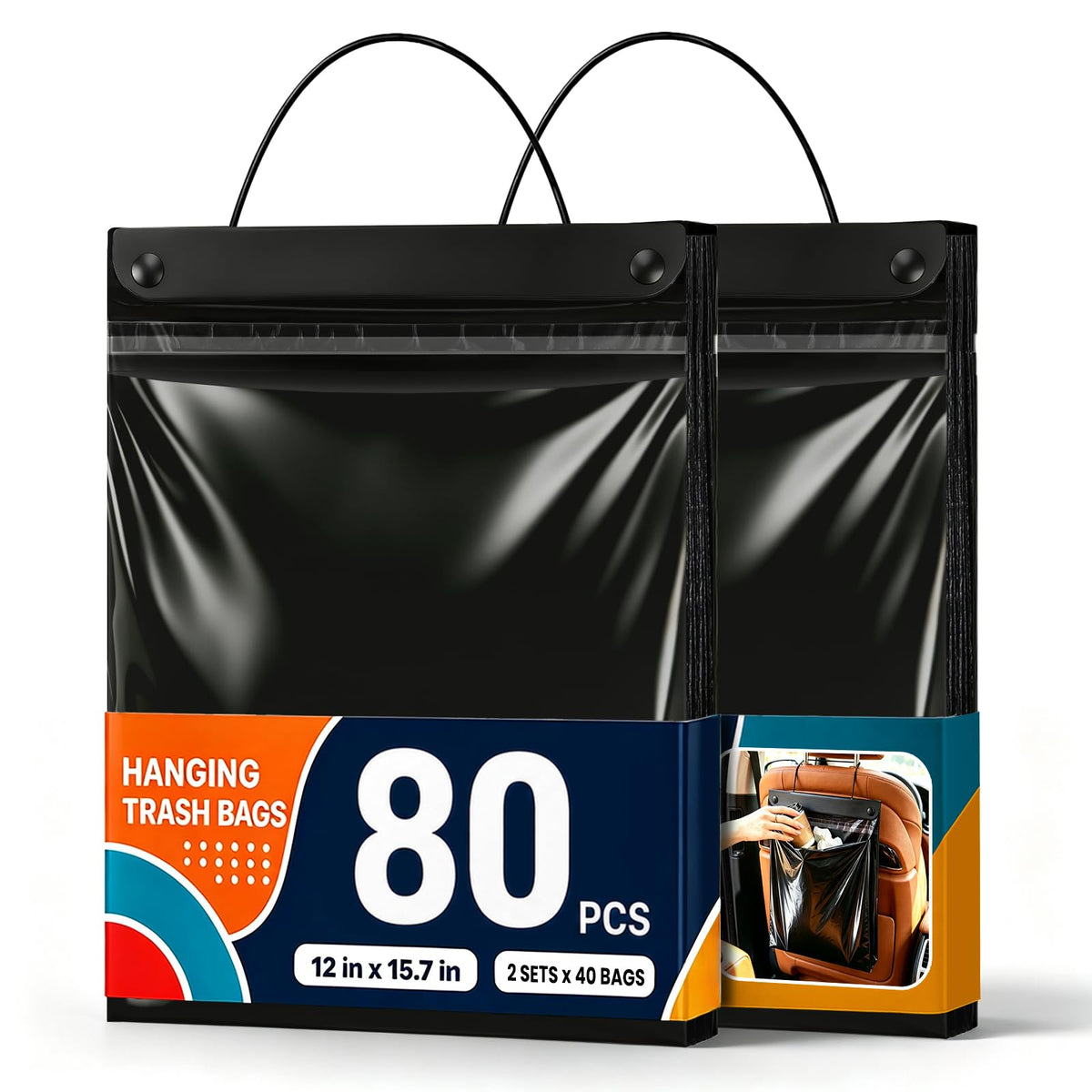 200 Pcs Hanging Car Trash Bags, Disposable Leak-proof Garbage Can for Car