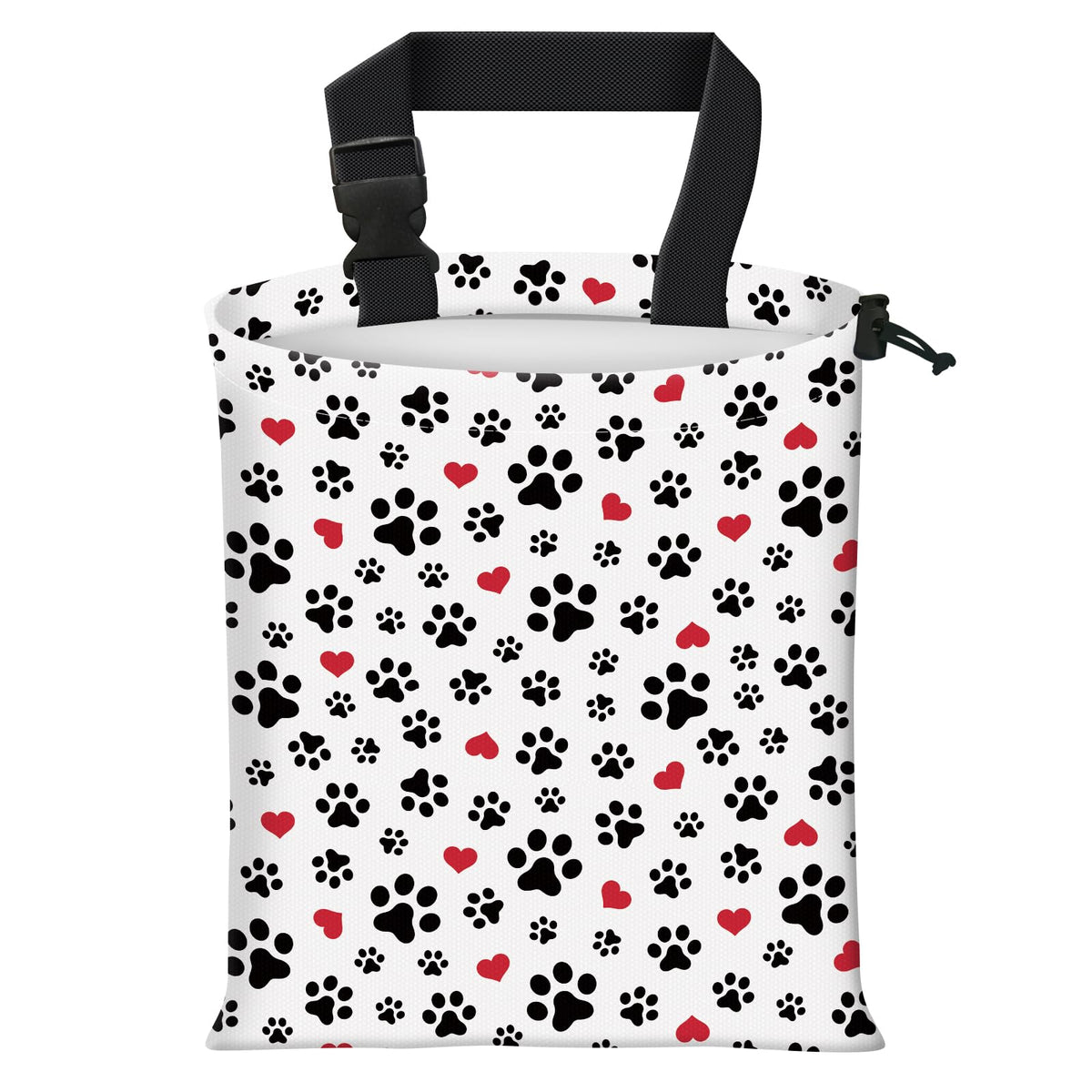 Car Trash Bag Large Hanging Can for Back of Seat, Cute Waterproof Car Garbage Bag for Vehicle, Travelling, Outdoor Cute Dog Paw Heart