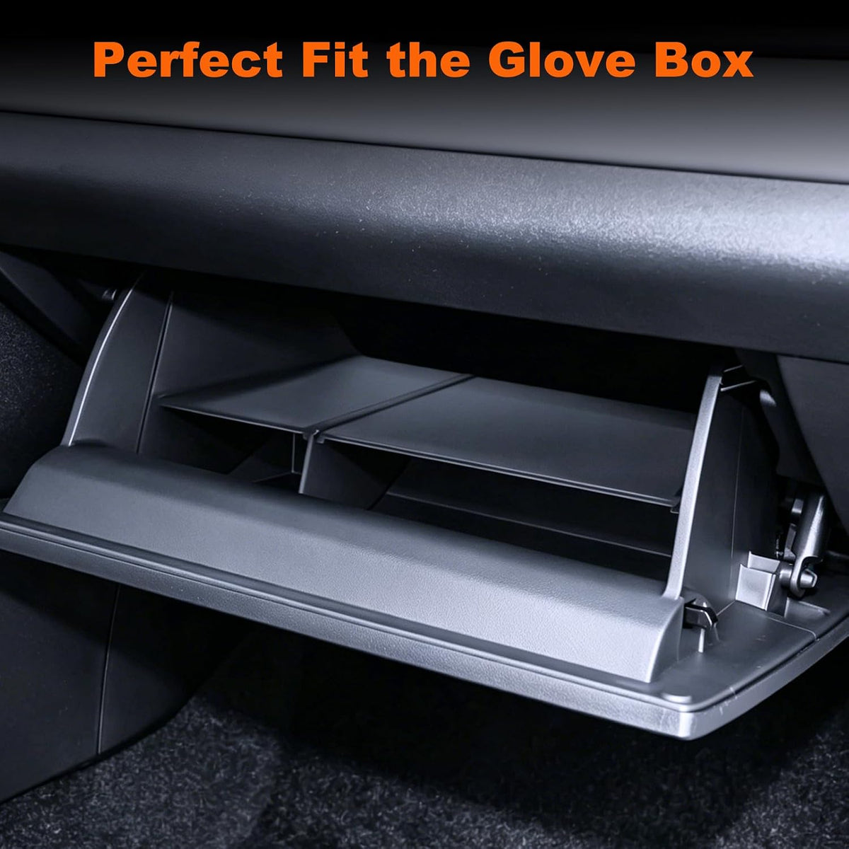 For 2026 Toyota RAV4 Center Console Passenger Glove Box Divider Organizer ABS Material Easy to Pick Up&Install, 6th Gen Hybrid&Plug-in Hybrid Interior Accessories