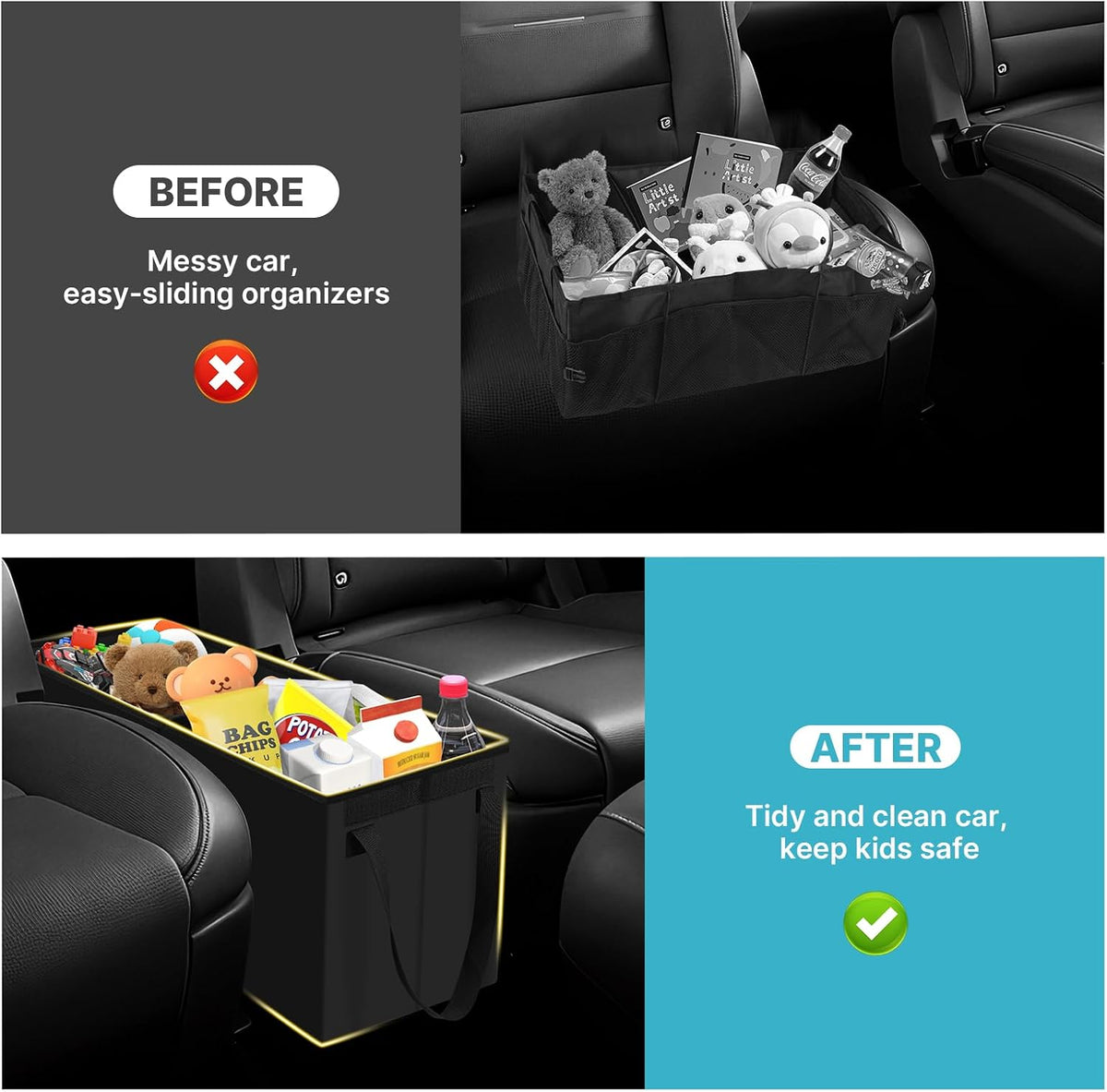 Mixsuper Liner Car Seat Organizer for 2026 Hyundai Palisade LX3, Console Organizer Backseat Box for Palisade LX3, Supplies Dog Box Storage Bin Travel Accessories